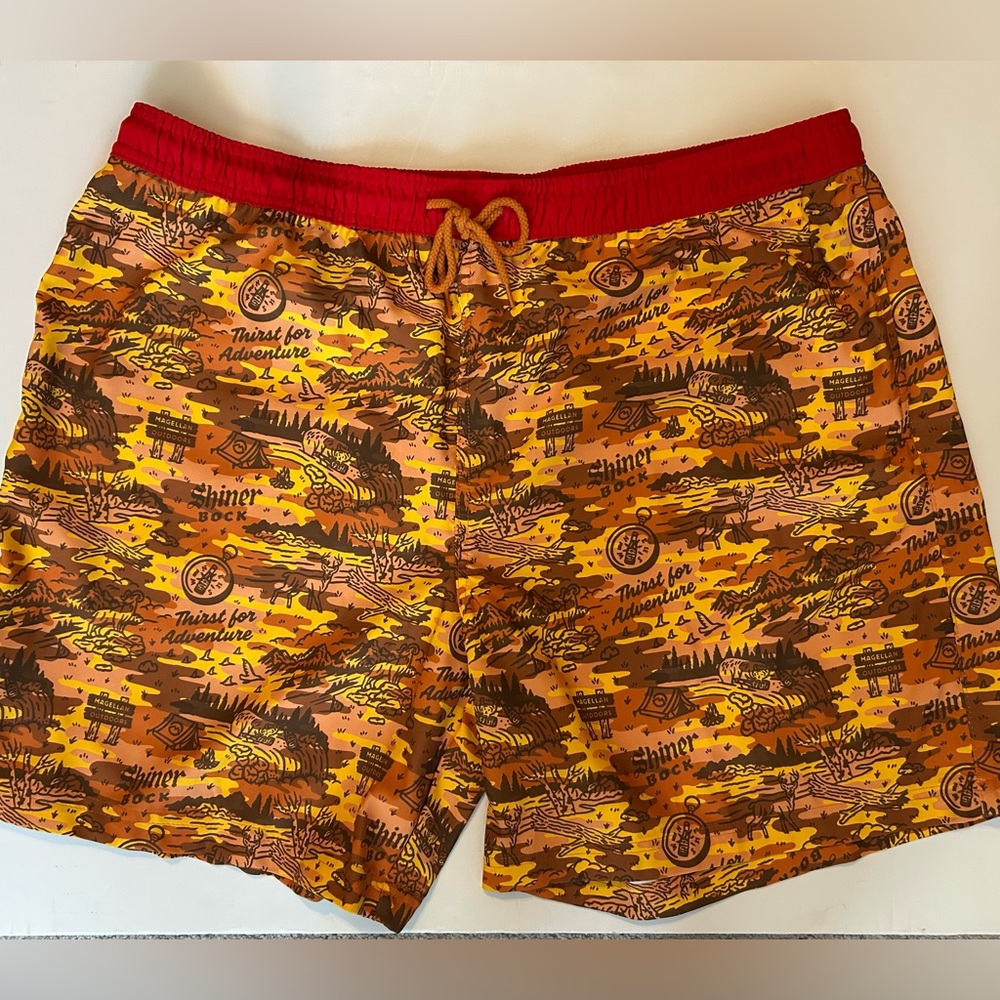 Shiner and Magellan Outdoors Swim Trunks Mens Large Orange  Vacation Shorts 2XL
